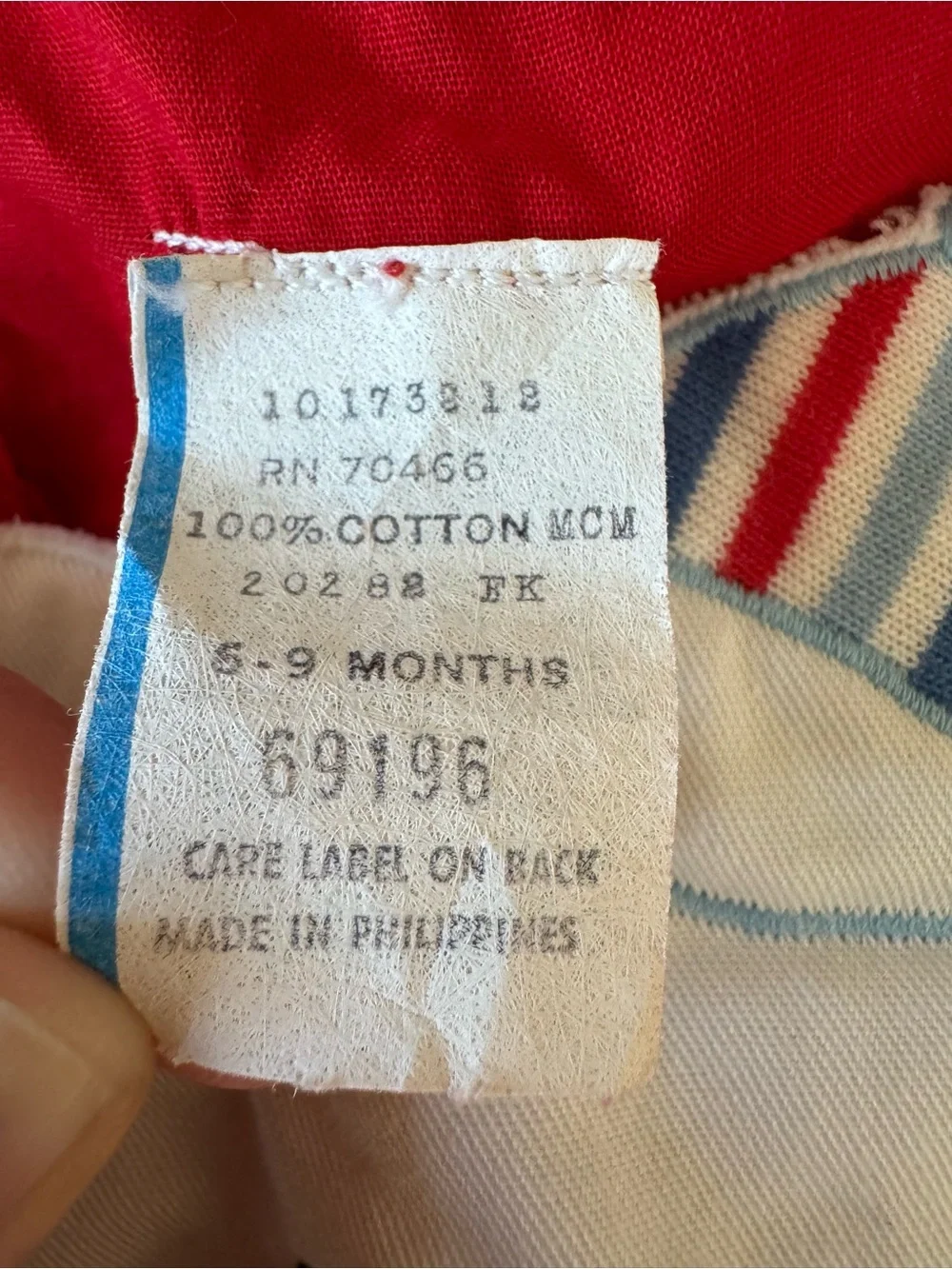 Vintage Red Corduroy Romper White Bear 6-9 M
